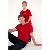 U.S. Polo Assn. Erkek Çocuk Kırmızı Oversize Bisiklet Yaka Tişört 50306498-VR030 - 3 - 4 Yaş