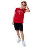 U.S. Polo Assn. Erkek Çocuk Kırmızı T-shirt, Kısa Kollu, Bisiklet Yaka, Regular Kalıp, 9-10 Yaş