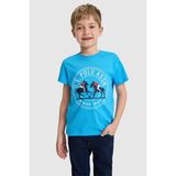 U.S. Polo Assn. Erkek Çocuk Kobalt Mavi Bisiklet Yaka Tişört 50327036-VR077 - 5 - 6 Yaş