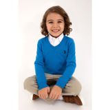 U.S. Polo Assn. Erkek Çocuk Kobalt Mavi V Yaka Basic Kazak 50315611-VR077