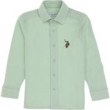 U.S. Polo Assn. Erkek Çocuk Kolsuz Su Yeşili Gömlek Regular Fit Düz Yaka Trend Stil - 11 - 12 Yaş
