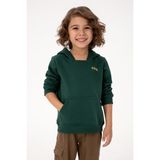 U.S. Polo Assn. Erkek Çocuk Koyu Yeşil Basic Kapüşonlu Şardonlu Sweatshirt 50313808-VR079 - 12 - 13 Yaş