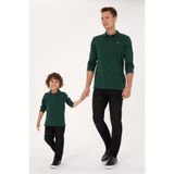 U.S. Polo Assn. Erkek Çocuk Koyu Yeşil Basic Polo Yaka Sweatshirt 50313790-VR079