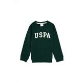 U.S. Polo Assn. Erkek Çocuk Koyu Yeşil Bisiklet Yaka Basic Sweatshirt 50313830-VR079 - 10 - 11 Yaş