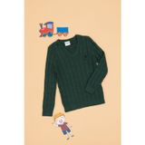 U.S. Polo Assn. Erkek Çocuk Koyu Yeşil V Yaka Basic Kazak 50315639-VR079