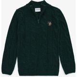 U.S. Polo Assn. Erkek Çocuk Koyu Yeşil Yarım Fermuarlı Kazak 50293063-VR079 - 3 - 4 Yaş
