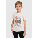 U.S. Polo Assn. Erkek Çocuk Krem Bisiklet Yaka Tişört 50327028-VR071