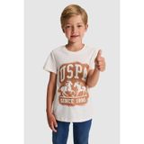 U.S. Polo Assn. Erkek Çocuk Krem Bisiklet Yaka Tişört 50327044-VR256