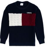 U.S. Polo Assn. Erkek Çocuk Lacivert Bisiklet Yaka Kazak 50271342-VR033 - 7 - 8 Yaş