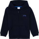 U.S. Polo Assn. Erkek Çocuk Lacivert Fermuarlı Şardonlu Kapüşonlu Örme Hırka 50313852-VR033 - 8 - 9 Yaş