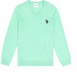 U.S. Polo Assn. Erkek Çocuk Mint Basic V Yaka Kazak 50294200-VR090 - 11 - 12 Yaş