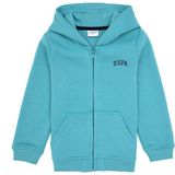 U.S. Polo Assn. Erkek Çocuk Mint Fermuarlı Şardonlu Kapüşonlu Örme Hırka 50313852-VR152 - Koyu Mint - 5 - 6 Yaş