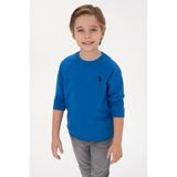 U.S. Polo Assn. Erkek Çocuk Saks Basic Bisiklet Yaka Sweatshirt 50313832-VR032 - Koyu Mavi - 8 - 9 Yaş