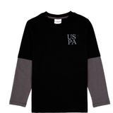 U.S. Polo Assn. Erkek Çocuk Siyah Bisiklet Yaka Basic Sweatshirt 50313996-VR046 - Siyah-128 - 6 - 7 Yaş