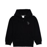 U.S. Polo Assn. Erkek Çocuk Siyah Fermuarlı Kapüşonlu Hırka %85 Pamuk Regular Fit Trend Stil 50316706-VR046 - Siyah-128 - 9 - 10 Yaş