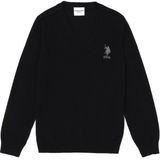 U.S. Polo Assn. Erkek Çocuk Siyah Kazak Düz Yaka Slim Fit Trend Tasarım - 5 - 6 Yaş