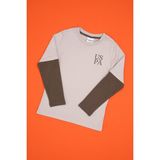 U.S. Polo Assn. Erkek Çocuk Taş Bisiklet Yaka Basic Sweatshirt 50313996-VR049 - Taş1 - 6 - 7 Yaş