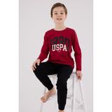 U.s. Polo Assn. Erkek Çocuk Uzun Kol Pijama Takım Bordo - 4 - 5 Yaş