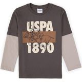 U.S. Polo Assn. Erkek Çocuk Vizon Renkli Grafik Desenli Kolsuz Sweatshirt Ekstra Tek Cepli - Vizon1 - 13 - 14 Yaş