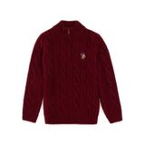 U.S. Polo Assn. Erkek Çocuk Yarım Fermuarlı Bordo Kazak 50297422-vr014
