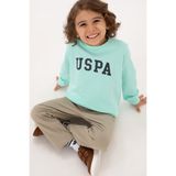 U.S. Polo Assn. Erkek Çocuk Yeşil Basic Bisiklet Yaka Sweatshirt 50313830-VR250 - Mentol - 10 - 11 Yaş