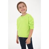 U.S. Polo Assn. Erkek Çocuk Yeşil Bisiklet Yaka Basic Sweatshirt 50313829-VR020 - Elma Yeşili - 6 - 7 Yaş