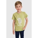 U.S. Polo Assn. Erkek Çocuk Yeşil Bisiklet Yaka Tişört 50325605-VR016
