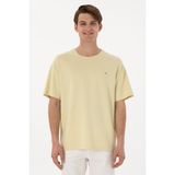 U.S. Polo Assn. Erkek Comfort Fit Bisiklet Yaka Açık Haki Tişört Tişört 50307322-VR183 - Haki-1070