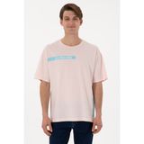 U.S. Polo Assn. Erkek Comfort Fit Bisiklet Yaka Açık Pembe Tişört 50306904-VR078 - 2XL