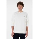 U.S. Polo Assn. Erkek Comfort Fit Bisiklet Yaka Ekru İnce Sweatshirt 50309858-VR019 - Ecru