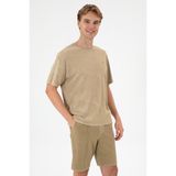 U.S. Polo Assn. Erkek Comfort Fit Bisiklet Yaka Haki Yıkamalı Tişört 50306878-VR027 - XL