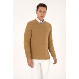 U.S. Polo Assn. Erkek Comfort Fit Bisiklet Yaka Hardal Kazak 50314968-VR151 - Oil