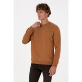 U.S. Polo Assn. Erkek Comfort Fit Bisiklet Yaka Şardonlu Camel Basic Sweatshirt 50313757-VR233