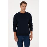 U.S. Polo Assn. Erkek Comfort Fit Bisiklet Yaka Şardonlu Lacivert Basic Sweatshirt 50313757-VR033
