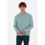 U.S. Polo Assn. Erkek Comfort Fit Bisiklet Yaka Şardonlu Mint Basic Sweatshirt 50313757-VR090