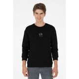 U.S. Polo Assn. Erkek Comfort Fit Bisiklet Yaka Siyah Basic Sweatshirt 50293420-VR046