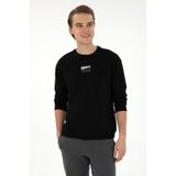 U.S. Polo Assn. Erkek Comfort Fit Bisiklet Yaka Siyah Sweatshirt 50293430-VR046