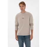 U.S. Polo Assn. Erkek Comfort Fit Bisiklet Yaka Taş Basic Sweatshirt 50313760-VR049 - 4XL
