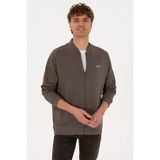 U.S. Polo Assn. Erkek Comfort Fit Fermuarlı Vizon Örme Hırka 50315612-VR052 - XL
