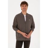 U.S. Polo Assn. Erkek Comfort Fit Fermuarlı Vizon Örme Hırka 50315612-VR052