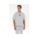 U.S. Polo Assn. Erkek Comfort Fit Kapüşonlu Kısa Kollu Gri Melanj Sweatshirt 50320030-VR086