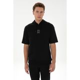 U.S. Polo Assn. Erkek Comfort Fit Kapüşonlu Kısa Kollu Siyah Sweatshirt 50320030-VR046