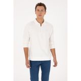 U.S. Polo Assn. Erkek Comfort Fit Yarım Fermuarlı Beyaz Sweatshirt 50316484-VR184