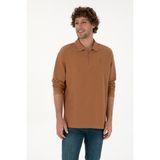 U.S. Polo Assn. Erkek Comfort Fit Yarım Fermuarlı Camel Sweatshirt 50313754-VR233 - Bisküvi - 3XL