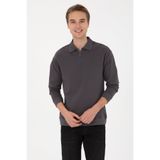 U.S. Polo Assn. Erkek Comfort Fit Yarım Fermuarlı Gri Sweatshirt 50316484-VR024