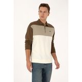 U.S. Polo Assn. Erkek Comfort Fit Yarım Fermuarlı Haki Sweatshirt 50315521-VR027 - Haki - 289