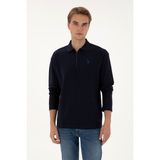 U.S. Polo Assn. Erkek Comfort Fit Yarım Fermuarlı Lacivert Sweatshirt 50313754-VR033 - XL