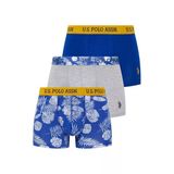 U.s. Polo Assn. Erkek Ekonomik 3'Lü Kutulu Pamuklu Desenli Düz Rahat Boxer