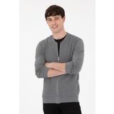 U.S. Polo Assn. Erkek Gri Melanj Basic Triko Hırka 50288870-VR086