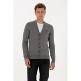 U.S. Polo Assn. Erkek Gri Melanj Basic Triko Hırka 50313702-VR086